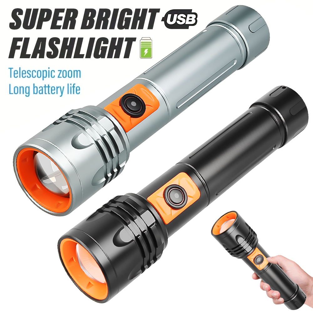 Outdoor Camping Lantern - High Power LED Flashlight USB Rechargeable