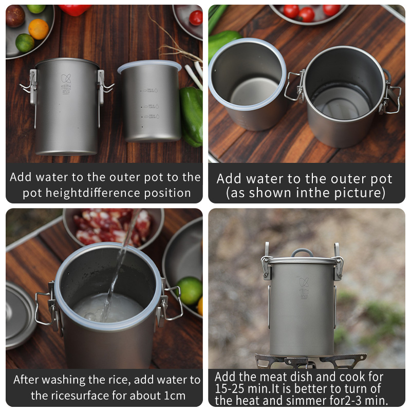 KEITH Pure Titanium Rice Cooke - Camp Cooking Set ulasan dan harga