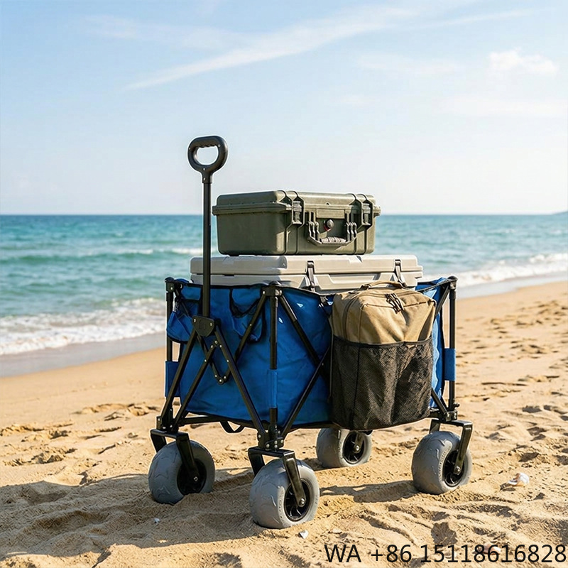 Foldable Metal Beach Wagon Qui - Outdoor Camping Folding Table ulasan dan harga