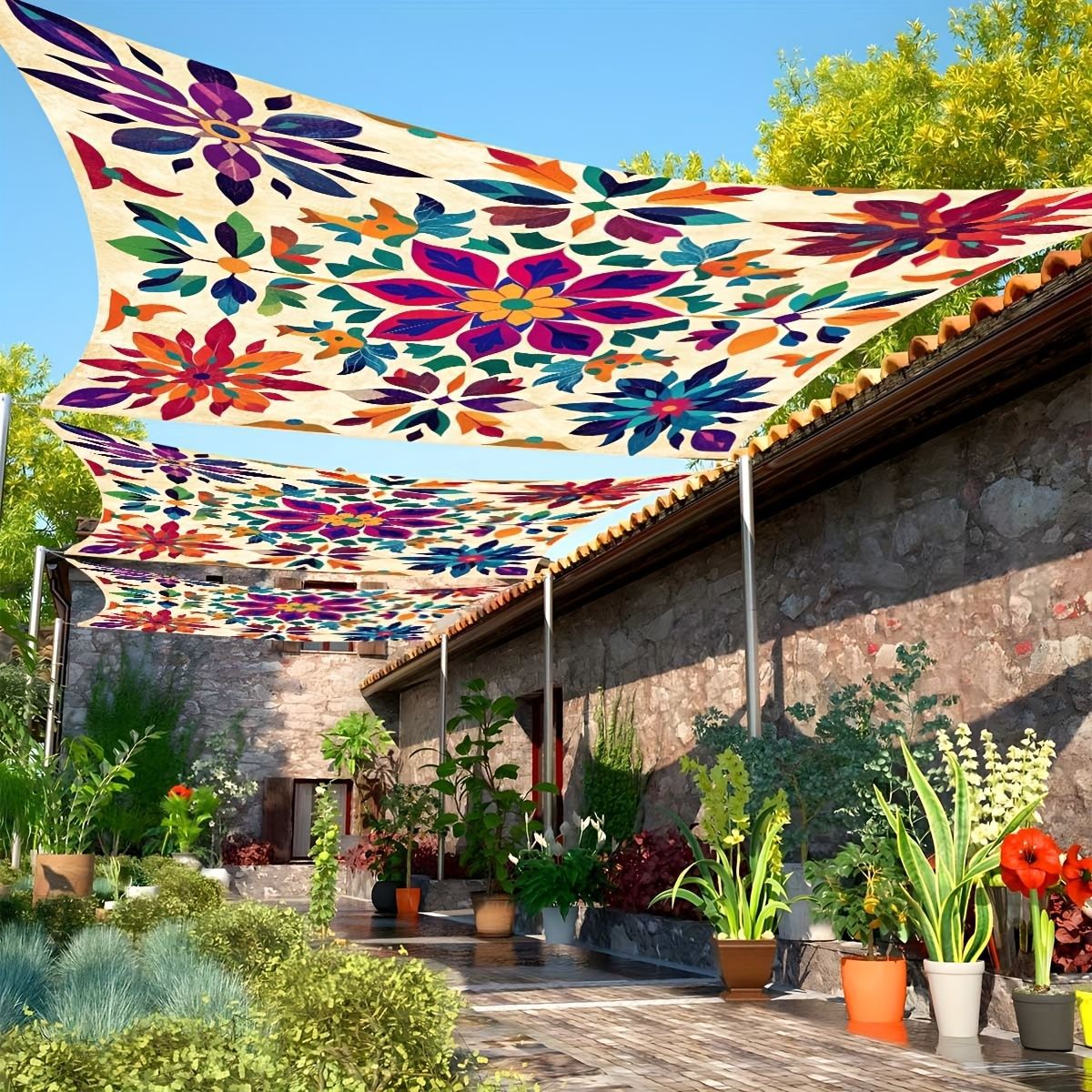 Color Flower Camping Sunshade  - Outdoor Camping House ulasan dan harga