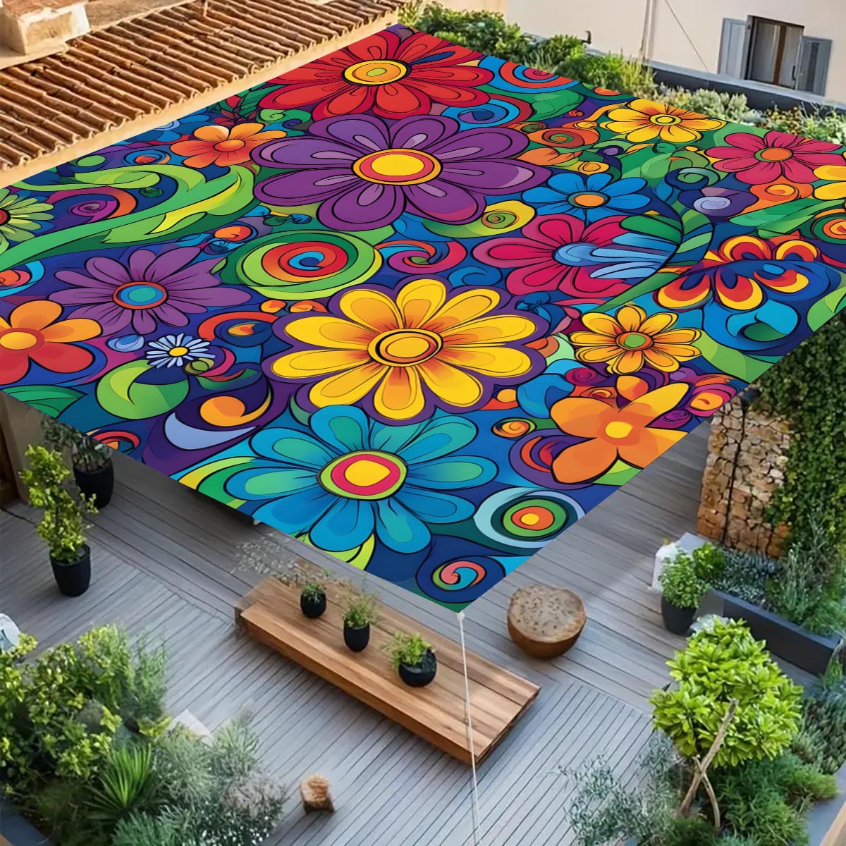 Color Flower Camping Sunshade  - Outdoor Camping House ulasan dan harga