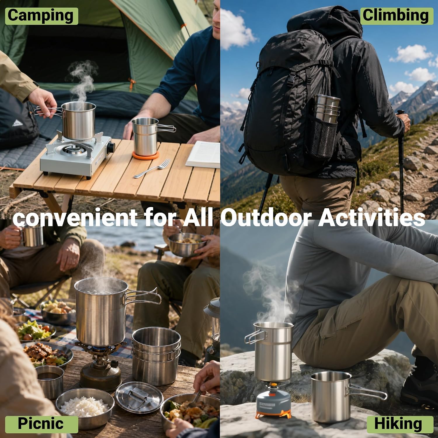 Foldable Camping Cups Mugs Cam - Camp Cooking Set ulasan dan harga