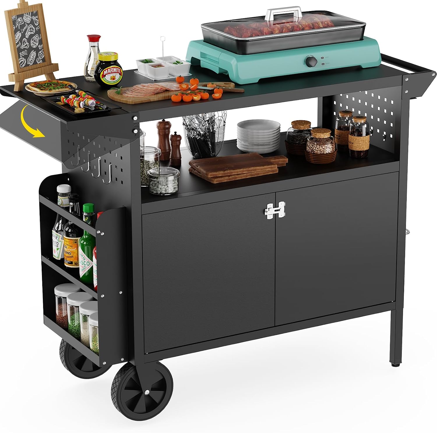 Outdoor Grill Cart Table With  - Outdoor Camping Folding Table ulasan dan harga