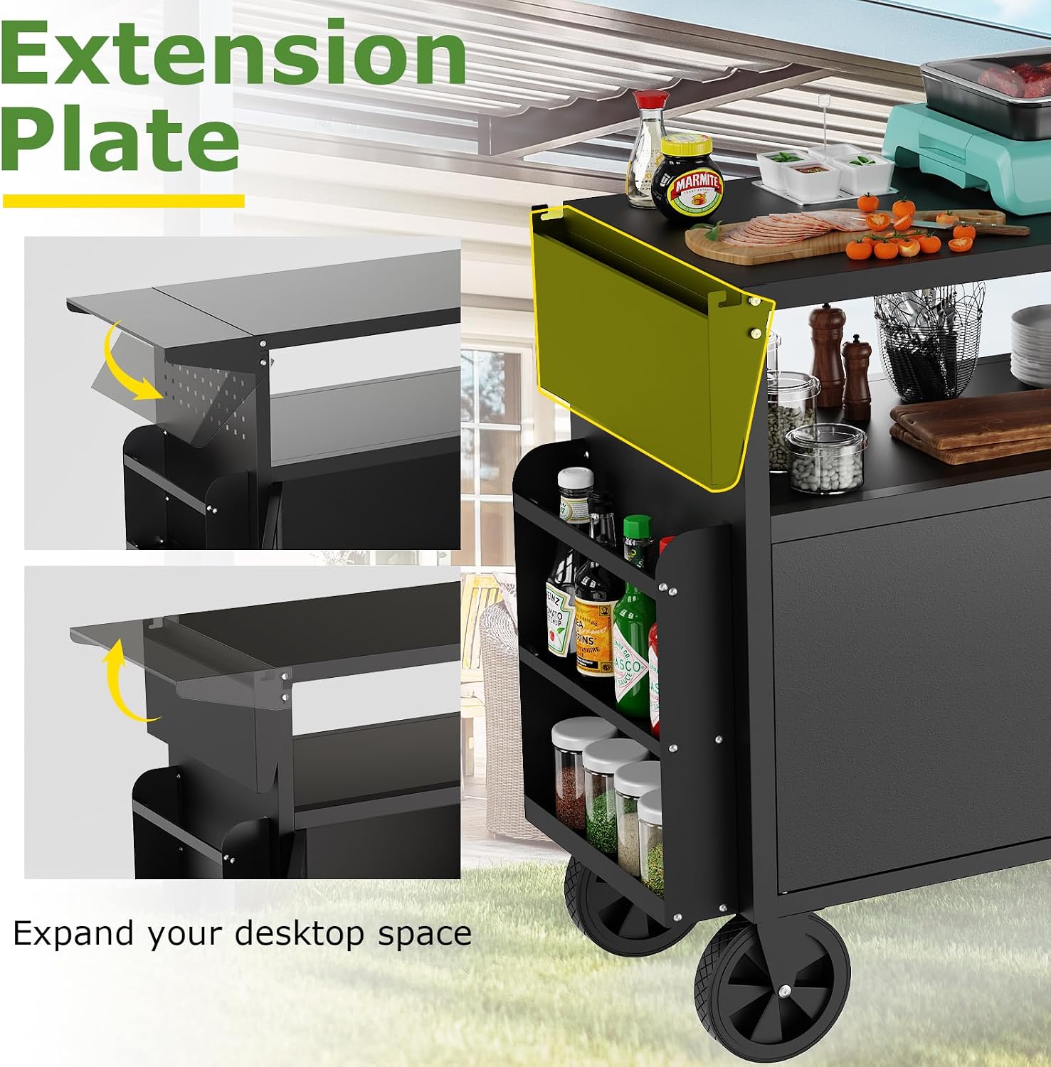 Outdoor Grill Cart Table With  - Outdoor Camping Folding Table ulasan dan harga