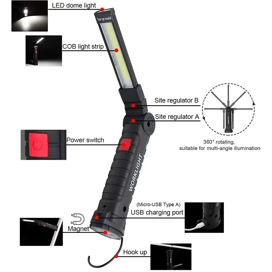 Portable LED Flashlight with M - Outdoor Camping Light Portable ulasan dan harga