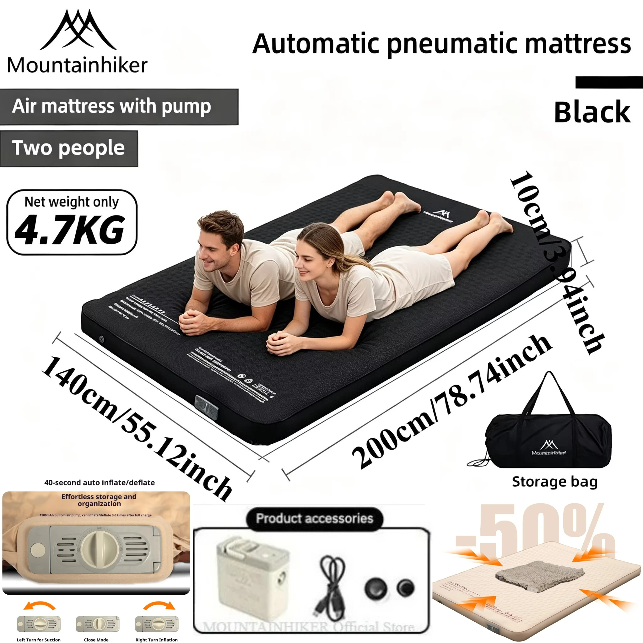 MOUNTAINHIKER Inflatable Mattr - Outdoor Camping Carpet ulasan dan harga