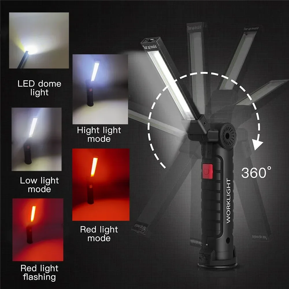Portable COB LED Flashlight US - Outdoor Camping Light Portable ulasan dan harga