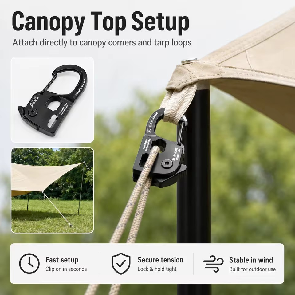 Aluminum Alloy Tent Rope Tensi - Outdoor Camping Extension Cord ulasan dan harga