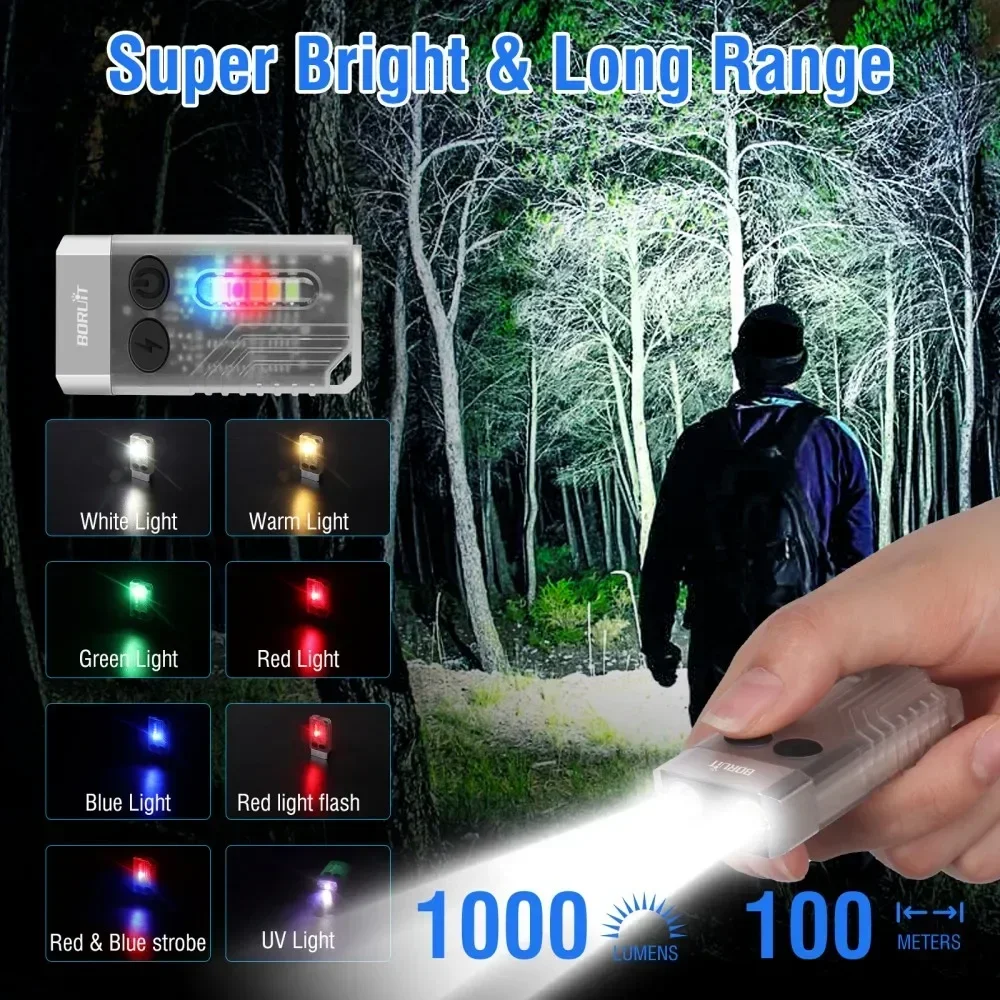BORUiT V10 Keychain UV LED EDC - Outdoor Camping Lantern ulasan dan harga