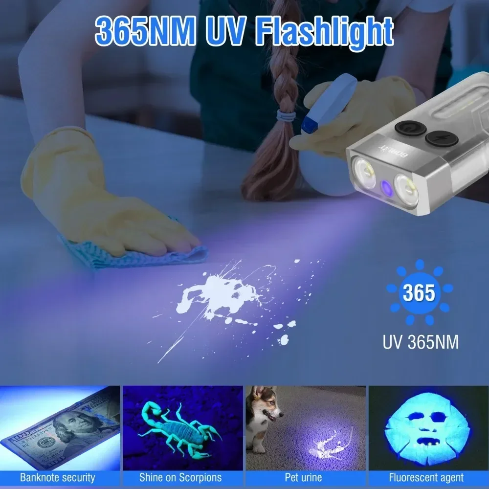 BORUiT V10 Keychain UV LED EDC - Outdoor Camping Lantern ulasan dan harga