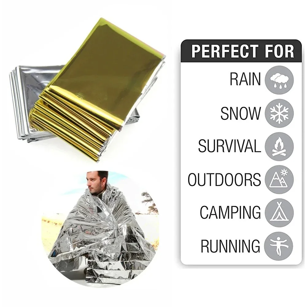 5Pcs Emergency Thermal Blanket - Outdoor Camping Carpet ulasan dan harga