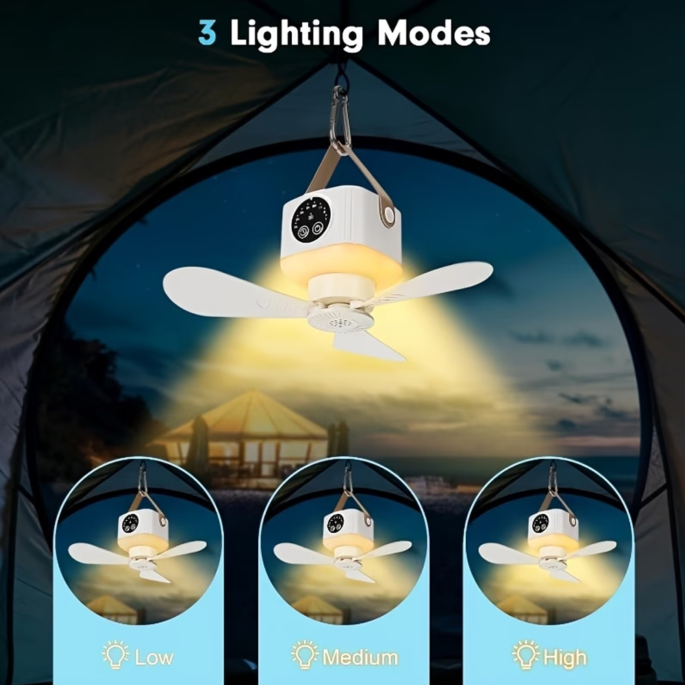 Portable Ceiling Fan with Ligh - Outdoor Camping House ulasan dan harga