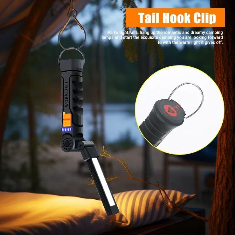Portable COB LED Flashlight Re - Outdoor Camping Light Portable ulasan dan harga