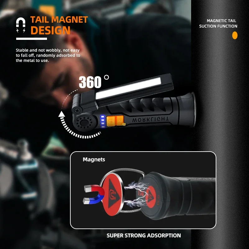 Portable COB LED Flashlight Re - Outdoor Camping Light Portable ulasan dan harga