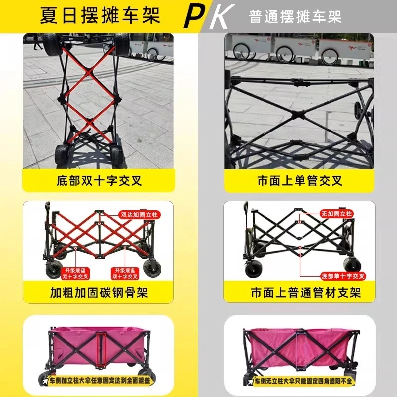 Stall Trolley with Large Table - Outdoor Camping Folding Table ulasan dan harga